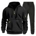 Men's Clothing men's new sweatshirt autumn and winter trend zipper sweatshirt two piece set_viptrois.com