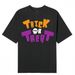 Camiseta Algodón 100% Con Estampado Letras Calavera Estilo Unisex, Manga Corta, Esencial Para Fiestas Halloween, Regalo_viptrois.com