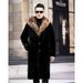 Men's Clothing Men's Winter Fur Coat, Hooded Long Imitation Mink Fur Loose Casual Warm Fur Coat_viptrois.com