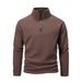 Men's Clothing Fleece Jacket For Men Polar Fleece High Collar Warm Sweater Autumn And Winter Double Sided Fleece Pullover Color Matching Zipper Jacket_viptrois.com