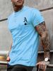 Men's Fashion Short-sleeved T-shirts Summer Slim-fit Pure Cotton Printed T-shirts Trendy Casual Versatile Tops_viptrois.com