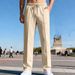 Men’s Straight-Leg Twill Casual Pants – Lightweight Polyester, Drawstring Waist (8 Colors, S-XXXL)_viptrois.com