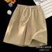 Men's Dopamine Ice Silk Cooling Shorts, Casual Loose Fit Athletic Mid-Thigh Shorts For Summer Lightweight & Breathable Wear_viptrois.com
