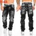 Cross Border Supply European And American New Fashion Jeans Casual Open Line Trousers Straight Men's Trousers Hip Hop Denim_viptrois.com