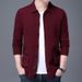Men's Clothing Knit Cardigan Sweater - Slim Fit Chunky Cable Knit Pullover With Angora Wool, Fashionable Long Sleeve Open Front Coat For Autumn_viptrois.com