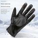 Semi-u double line men's gloves plus fleece thickened warm gloves Cycling waterproof cold autumn and winter gloves_viptrois.com