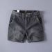 2025 Trendy Men's Denim Shorts, Washed Straight-cut, Casual, Loose-fitting, Versatile, Three-quarter Length Pants_viptrois.com