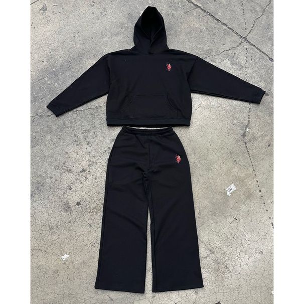 Men's Clothing Sweatshirt Plus Velvet Thickened Fleece-Lined Hooded Sweatshirt Set - Thick Warm Pullover Hoodie & Joggers For Casual Winter Wear_viptrois.com