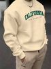 Men's Loose Casual Fashion Classic California Letter Pattern Printed Round Neck Long Sleeved Sportswear For Autumn And Winter_viptrois.com