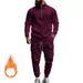 Herrenbekleidung 25 Jahre Herrenmodetrend Herren Casual Plus Samt warmer Reißverschluss Stehkragenanzug_viptrois.com
