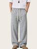 Men's Versatile Trendy Style Casual Trousers Spring Autumn Thin Wide Leg Cotton Linen Long Straight Leg Sports Bottoms_viptrois.com