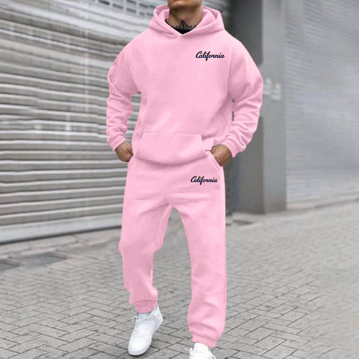 Men's Fleece Hoodie & Jogger Set With 3D Print – 95% Polyester Streetwear Tracksuit (S-6XL, Thermal Lined, Gym-to-Street Versatility)_viptrois.com