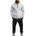 Men's Heavyweight Hooded Sweatshirt And Trousers Set Casual Loose Fit Autumn/Winter Jacket Outfit_viptrois.com