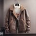 Men's Clothing Men's fur coat winter sheepskin leather jacket youth large size retro motorcycle leather jacket_viptrois.com