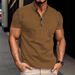 Unbeatable Quality Men's Summer Color Blocked Casual Loose Button Placket Pineiphone Grid Short Sleeved Men's Polo Shirt_viptrois.com