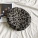Fashionable Leopard Print Beret For Women, Autumn And Winter Woolen Pumpkin Hat, Korean Style Casual Artist Hat_viptrois.com