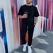 Men's Casual Suit Summer New Sports Loose Fit Plus Size Round Neck Solid Color Men's Short Sleeved Pants_viptrois.com