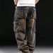 Men's Clothing pocket workwear jeans for men wide leg loose plus size fat guy cross lens_viptrois.com