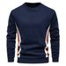 Spring 2025 European-Amecian Fashion Pullovers Outerwear Men's Round Collar Splicing Long Sleeve Slim Sweatshirts S-2XL_viptrois.com