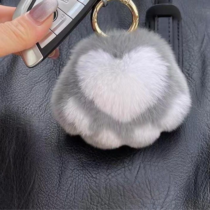 Bag Charms Real Rex Rabbit Fur Kitten Cat Paw Keychain Pendant Cute Plush Pendant Kitten Cat Paw Bag Pendant_viptrois.com