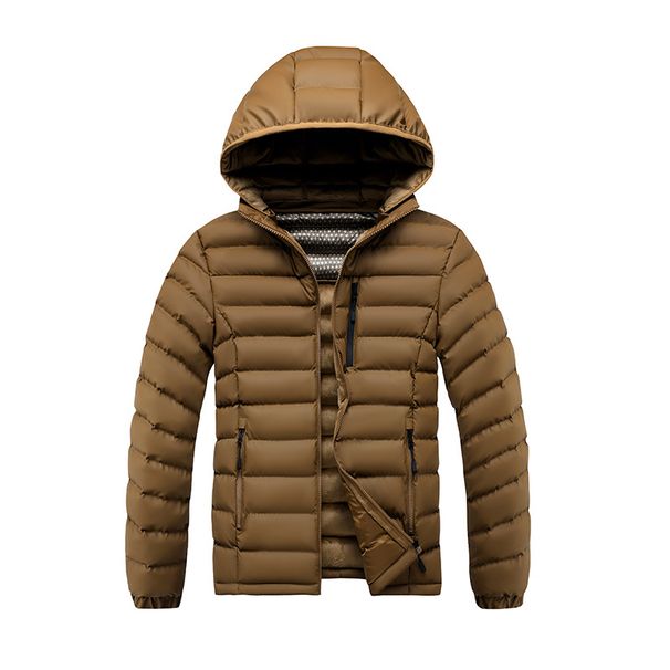 Men's Winter Rib Cotton Jacket With Plush Long Seved Detachab Hat, Casual Jacket, Fashionab And Windproof,_viptrois.com