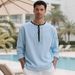Men's Premium Linen Henley Neck Long Sleeve T-Shirt - Breathable Relaxed Fit Casual Top (White/Grey/Black/Khaki/Light Blue/Army Green) - S-XXXL_viptrois.com
