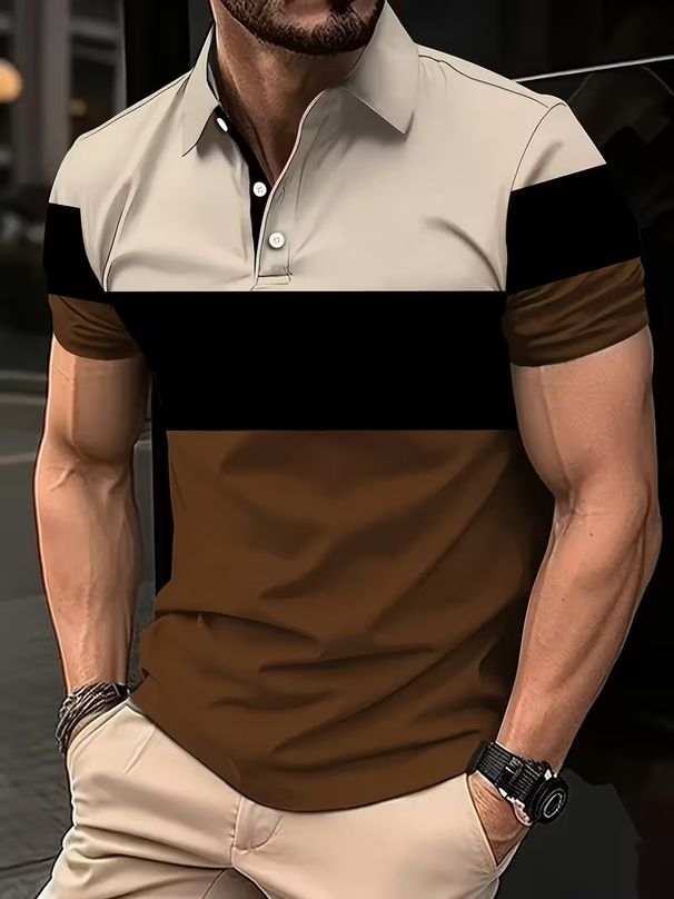 Men's Clothing Short Sleeve Casual Polo Shirt - Breathable Pique Knit With Modern Relaxed Fit_viptrois.com
