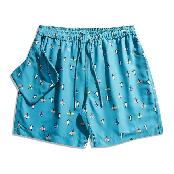 25 New Summer Men's Casual Beach Printed Quick-Dry Thin Five-Point Shorts Vacation Sports Inner Pants_viptrois.com