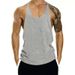 2025 New Basketball Training Muscle Fitness Vest For Men, Pure Color Sleeveless Bodybuilding I-back Vest_viptrois.com