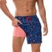 New Men's Beach Pants Quick-Drying Double-Layer Swim Pants Printed Casual Sports Shorts_viptrois.com
