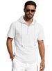 2026 Men's Summer Cotton-Linen Short-Sleeved Hooded Solid Color Casual Breathable Loose Fit European Size T-Shirt_viptrois.com