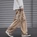 Japanese Functional Splicing Slacks Men's Spring And Autumn Loose Straight Base Cityboy Wide-leg Cargo Trousers Men_viptrois.com