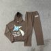 Men's Clothing letter print sweatshirt skateboard street hoodie sports suit sweatpants_viptrois.com