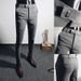 Men's Clothing Trousers Men's Black Slim Fit Nine Point Trousers Version Slim Trend Suit Trousers Summer_viptrois.com