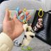 Bag Charm Leopard Print Twist Knot Girl Fashion Creative Bag Pendant Car Keychain Schoolbag Cute Plush Phone Case Accessories_viptrois.com