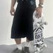 Men's Clothing Cartoon Embroidered Jeans Straight Leg Cropped Pants Loose Casual Skateboard Pants_viptrois.com