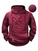 Men's Clothing Zip-Up Hooded Sweatshirt - Fleece Lined, Multi-Pocket, Casual Pullover (Light Gray, Dark Brown, Burgundy, Army Green, White, Navy)_viptrois.com
