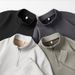 Men's Heavyweight Textured Half-Zip Stand Collar Sweatshirt – 390g Thickened Relaxed Fit Pullover For Autumn & Winter (Minimalist Style)_viptrois.com