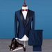 Men's new foreign trade green fruit collar men's dress groom's best man's suit suit male emcee performance business casual men's wear_viptrois.com