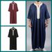 Men's Clothing New Spot Bright Velvet Men's Robe Long Sleeve Stand Collar Fashionable Embroidered Prayer Robe_viptrois.com