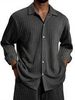 Men's Clothing Fashion Men's Shirt Loose Casual Long Sleeved Small Twist Shirt_viptrois.com