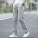 Pure Cotton Casual Pants For Men, Spring And Autumn 2025 New Style Loose Straight-leg Pants, Winter Fleece Business Men's Large-sized Pants_viptrois.com