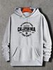 Men's Autumn And Winter Casual Fashion Loose Hooded Sweatshirt California Classic Letter Print Warm Long Sleeved Pullover_viptrois.com