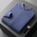 Pure 23 Autumn Winter New 100% Pure Men's Cardigan Half Turtleneck Zipper Wool Coat Business Knitted Sweater_viptrois.com