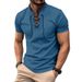 24 Summer Men's Thin V-Neck V-Tie Casual Personality Sports Short Sleeve T-Shirt For Youth_viptrois.com