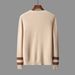Pulse 25th Autumn Winter New V-neck Knitted Wool Cardigan Men's Vertical Striped Button Long Sleeve Warm Casual Top Jacket_viptrois.com