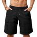 Men's Solid Color Loose Fit Summer Casual Shorts With Multiple Pockets Workwear Sports Five Point_viptrois.com