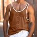 Men's Clothing Men's Summer Beach Vest Casual Color Matching Regular Version Sports T Shirt_viptrois.com