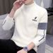 Teenage Boys' Sweater, Autumn And Winter Mink Fur Knit Sweater, Half High Collar For Wearing_viptrois.com