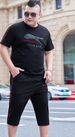 Men's Clothing Fashion summer plus size printed short-sleeved T-shirt cropped pants suit fat guy super popular extra large two-piece suit_viptrois.com